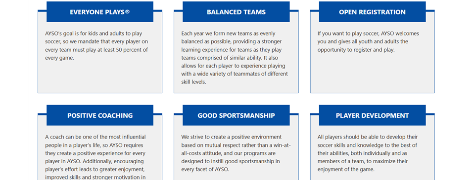 AYSO's Six Philosophies